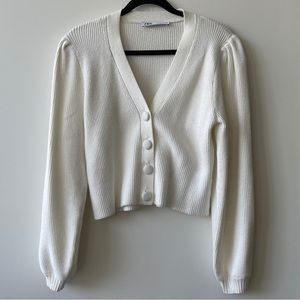 ZARA Ribbed Knit Sweater Ecru Size Small (excellent condition)
